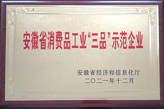 安徽省消费品工业“三品”示范企业